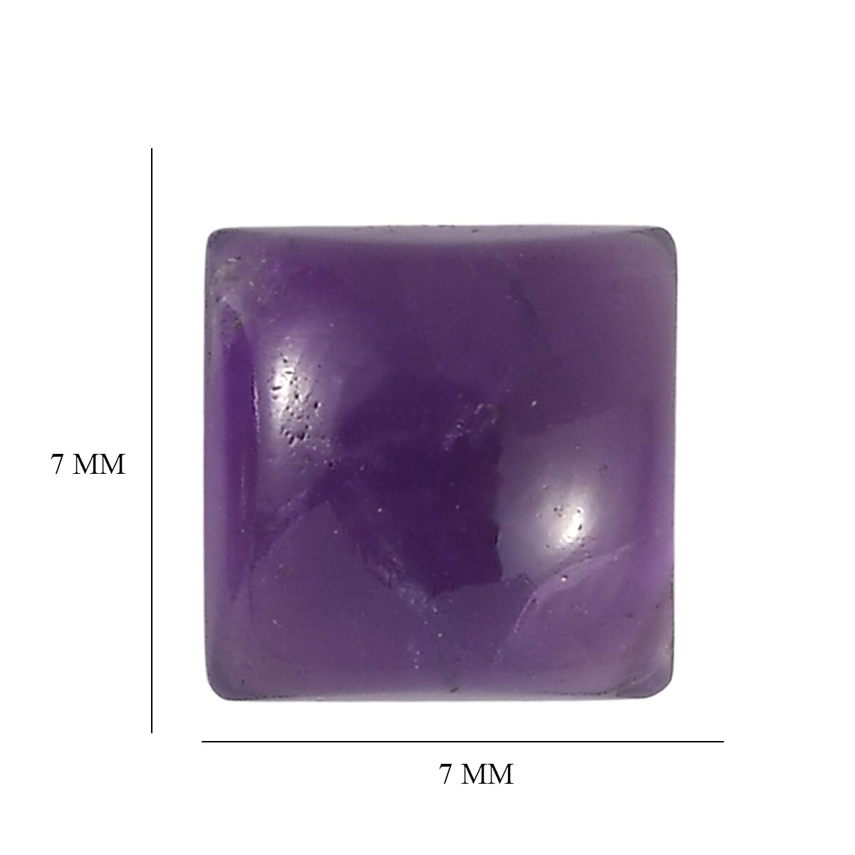 Set Of 2 African Amethyst Square 7 mm Gemstone, 4.55 Ct 8511486 5