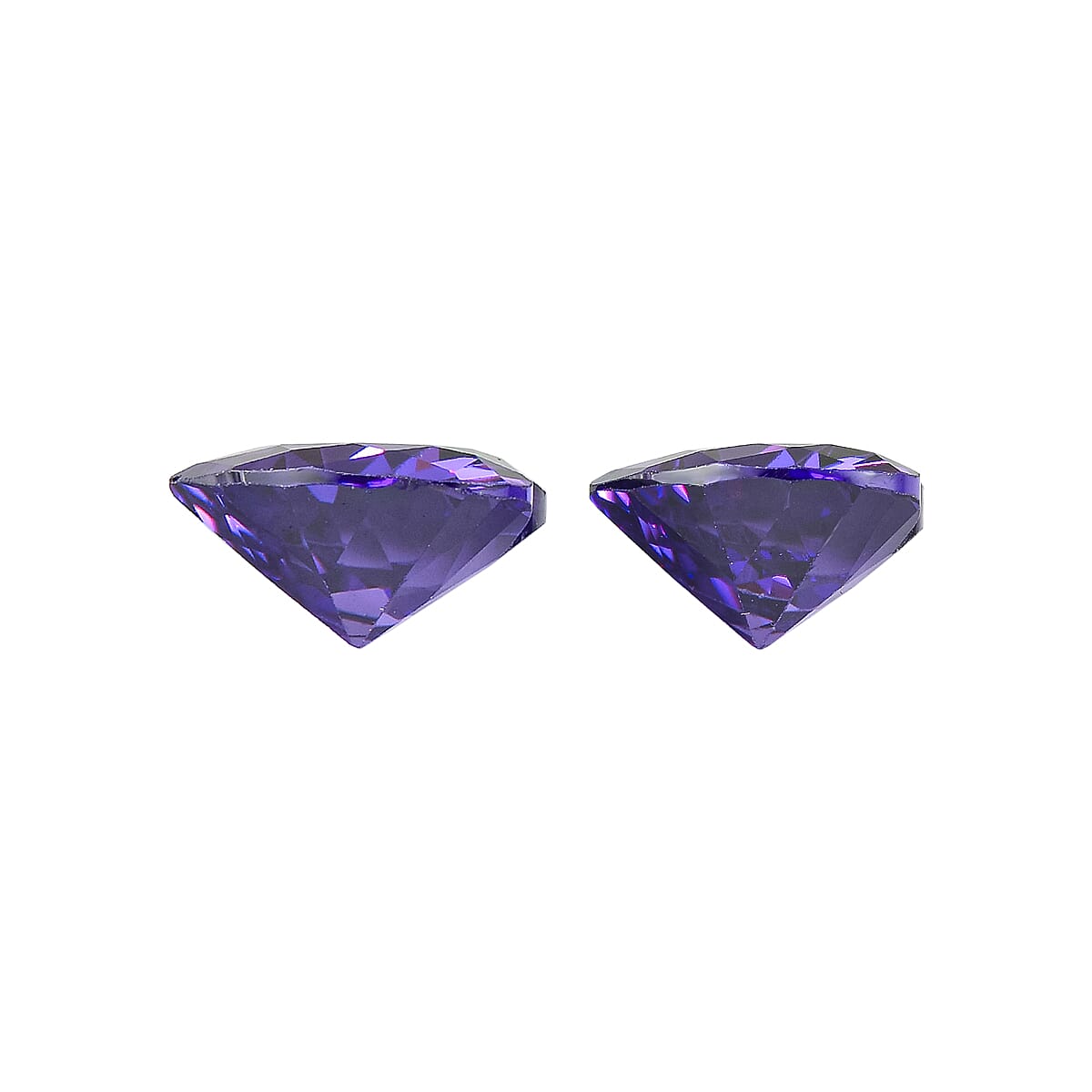 Set Of 2 Blue Cubic Zirconia Heart 8 mm Gemstone, 6.00 Ct V32513999 2