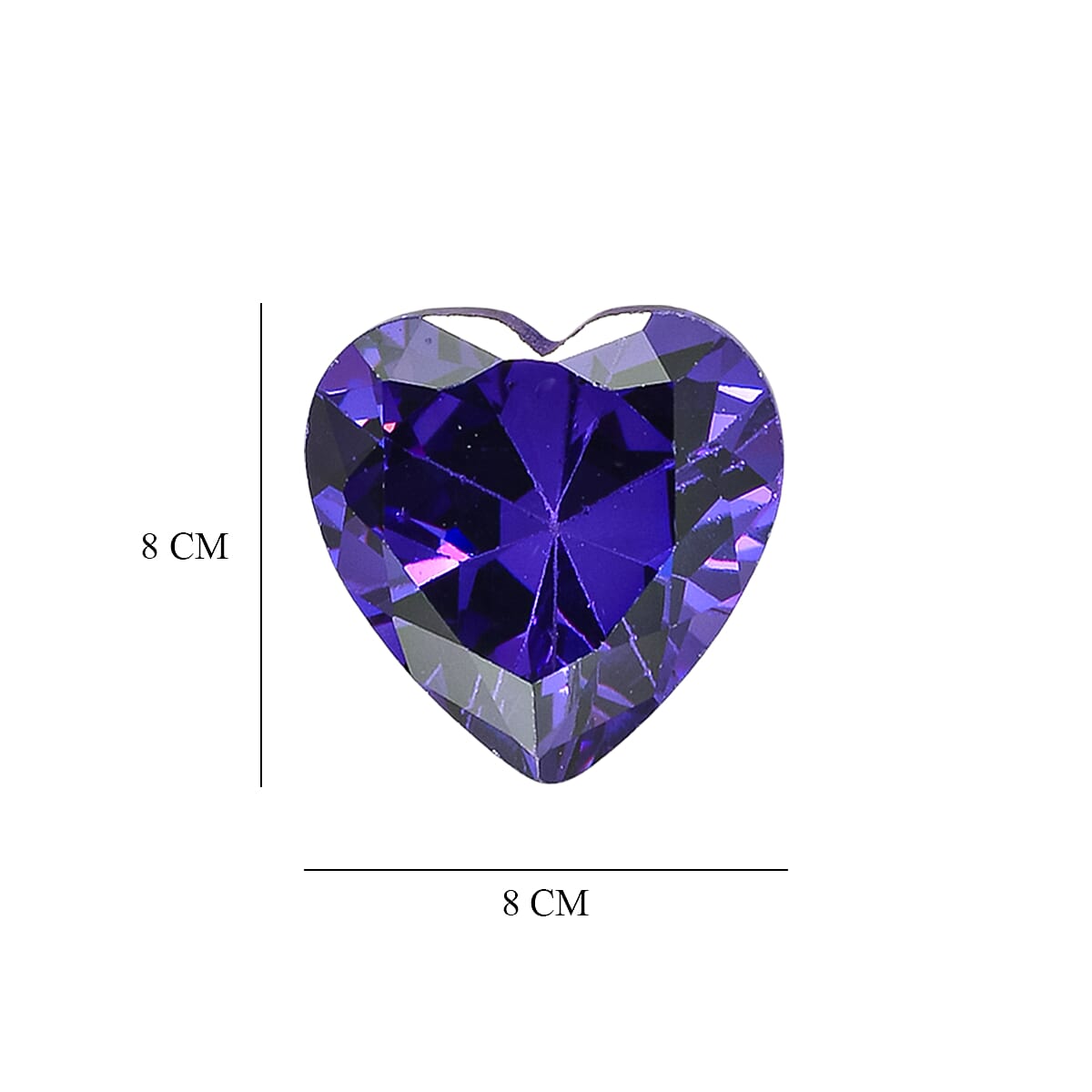 Set Of 2 Blue Cubic Zirconia Heart 8 mm Gemstone, 6.00 Ct V32513999 4