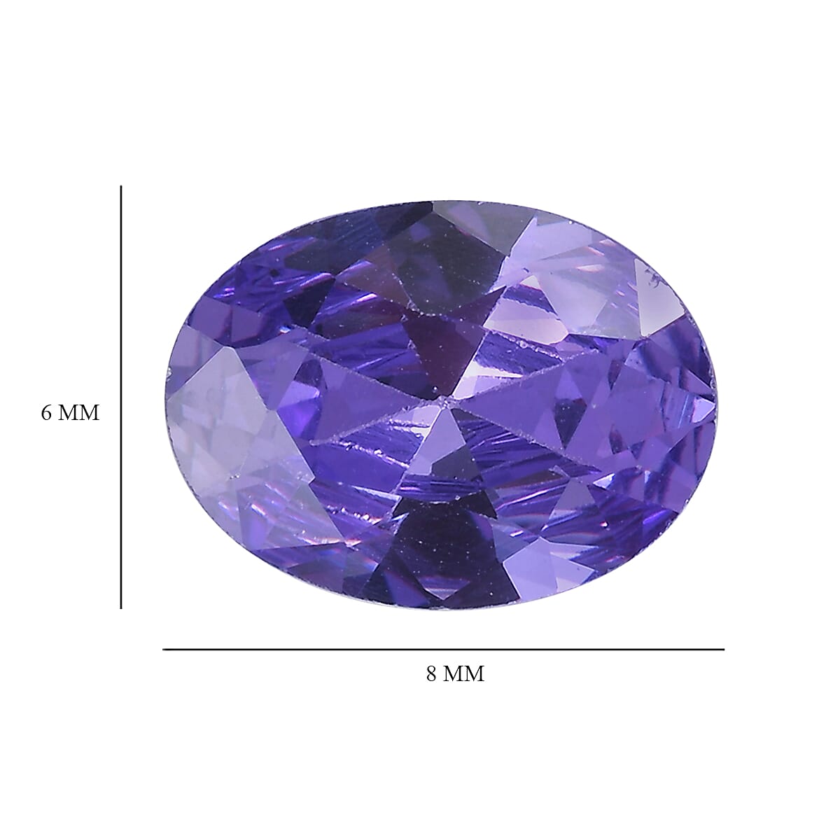 Set Of 2 Blue Cubic Zirconia Oval Cut Cut 8X6 mm Gemstone, 3.76 Ct 8499064 4