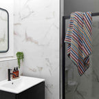 Set Of 2 Carnaby Stripe Turkish Cotton Bath Towels (Size 76X137 CM) - Multi