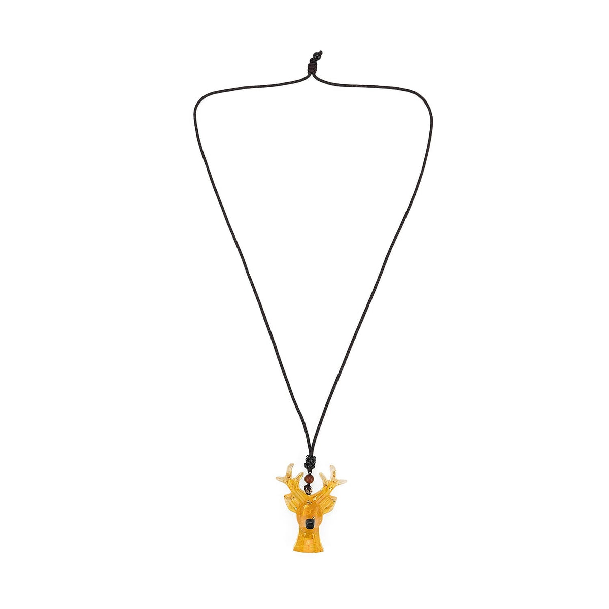 Set Of 2 - Citrine, Resin Reindeer Christmas Decor &amp; Citrine Mini Reindeer Necklace (Size 28 Adjustable) V32556793 5