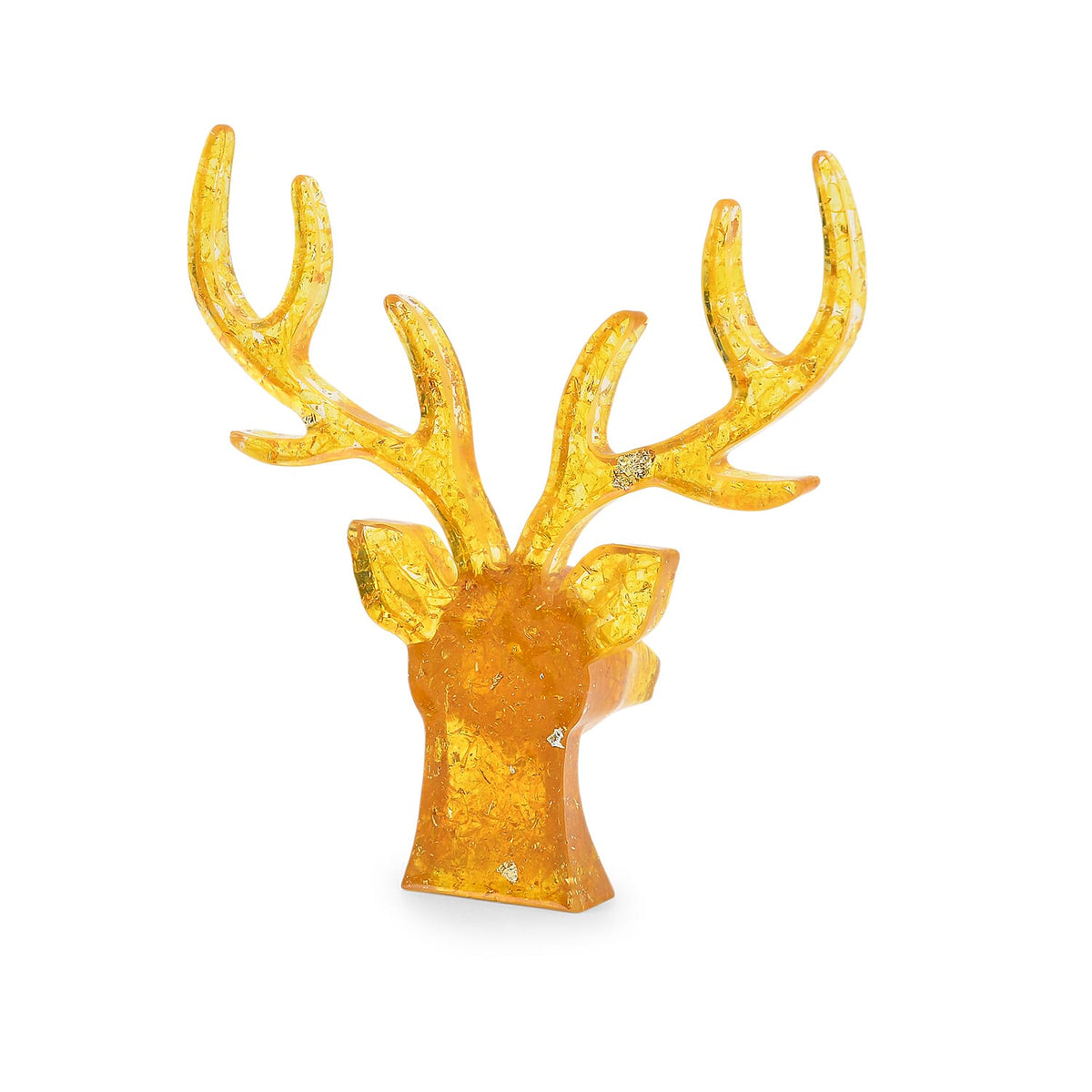 Set Of 2 - Citrine, Resin Reindeer Christmas Decor &amp; Citrine Mini Reindeer Necklace (Size 28 Adjustable) V32556793 8