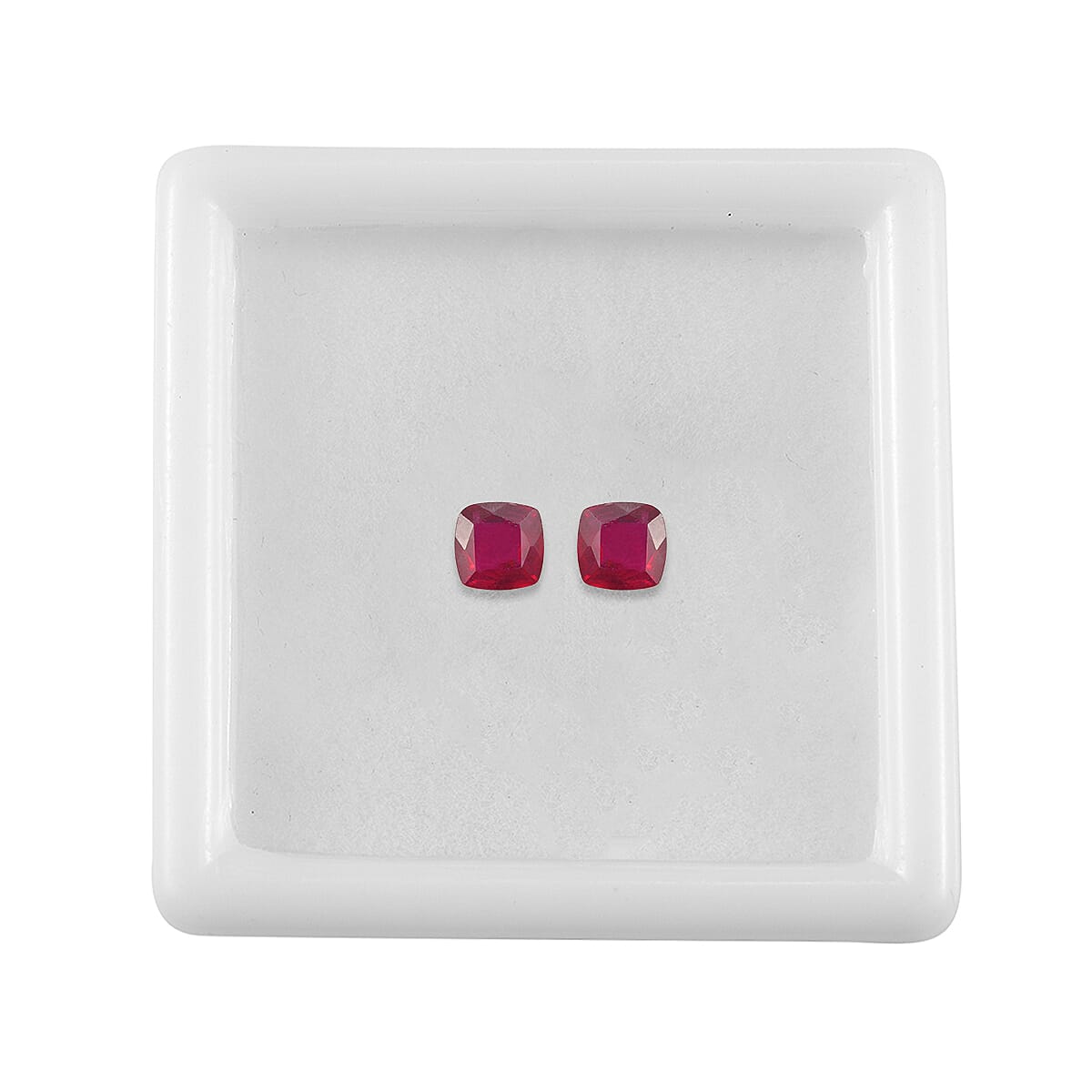 Set Of 2 Fissure Filled Ruby Cushion Cut 5X5 mm Gemstone, 1.71 Ct 8502054 4