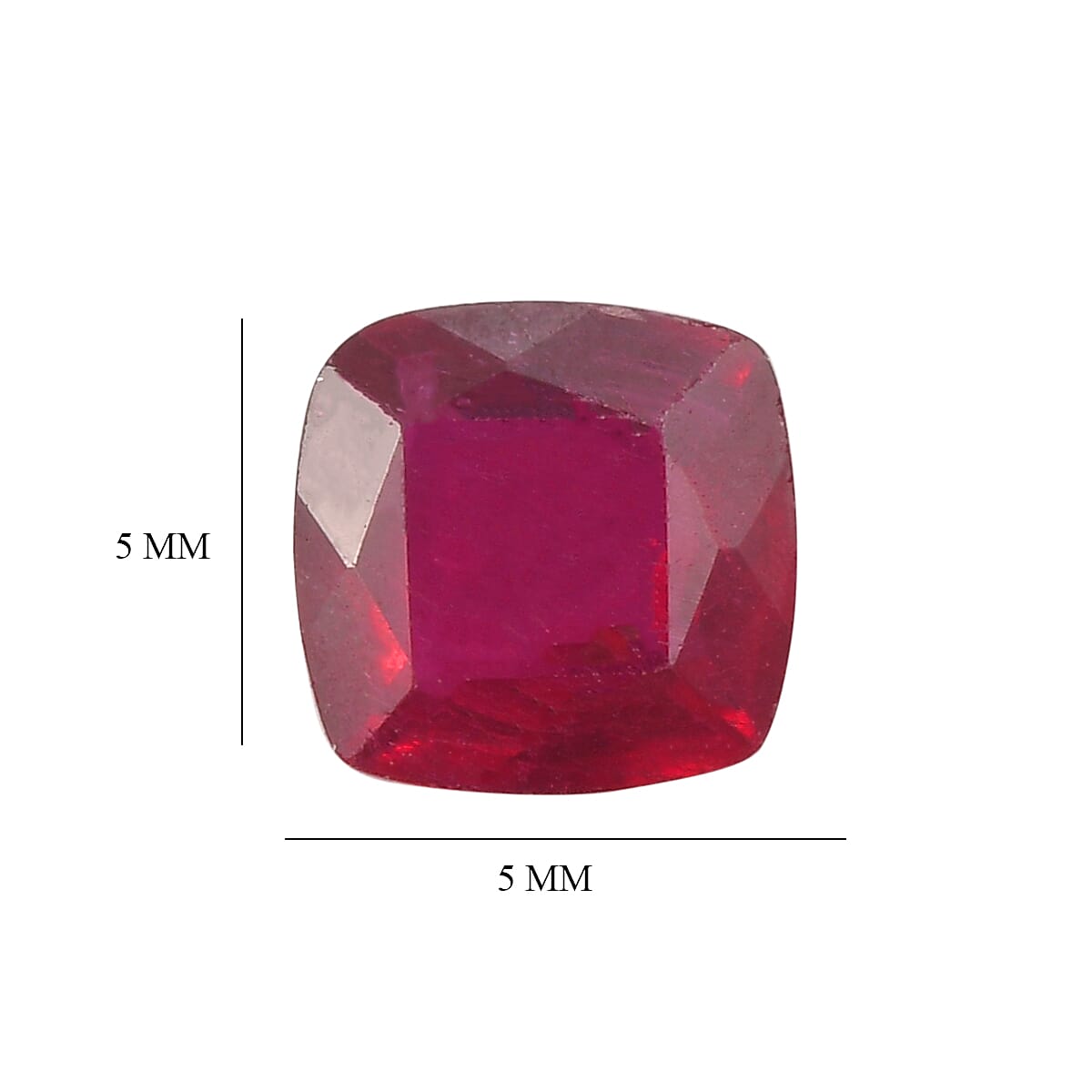 Set Of 2 Fissure Filled Ruby Cushion Cut 5X5 mm Gemstone, 1.71 Ct 8502054 5