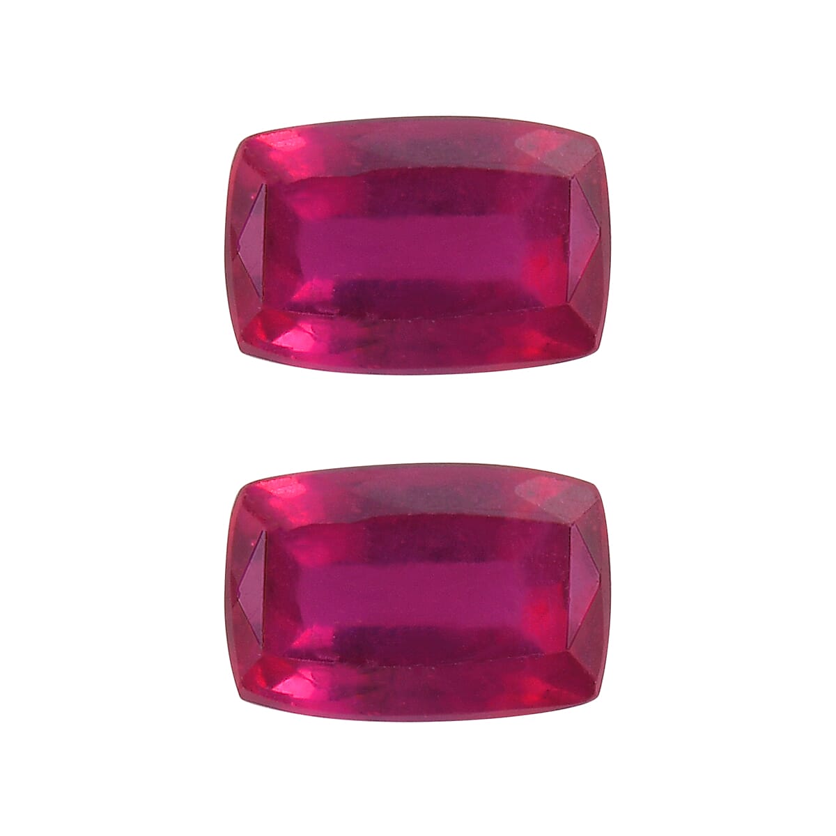 Set Of 2 Fissure Filled Ruby Cushion Cut 6X4 mm Gemstone, 1.42 Ct 8502055 0