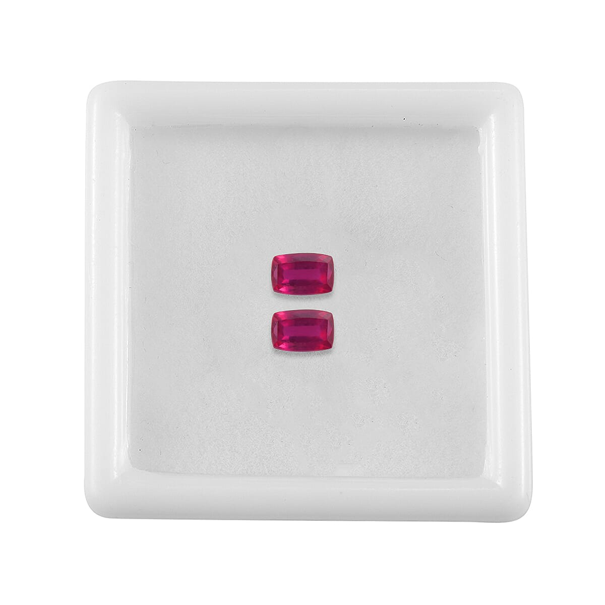 Set Of 2 Fissure Filled Ruby Cushion Cut 6X4 mm Gemstone, 1.42 Ct 8502055 3