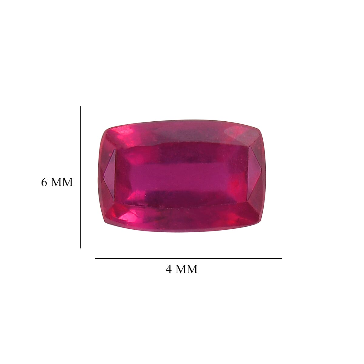 Set Of 2 Fissure Filled Ruby Cushion Cut 6X4 mm Gemstone, 1.42 Ct 8502055 4