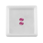 Set Of 2 Fissure Filled Ruby Oval Cut Cut 6X4 mm Gemstone, 1.34 Ct
