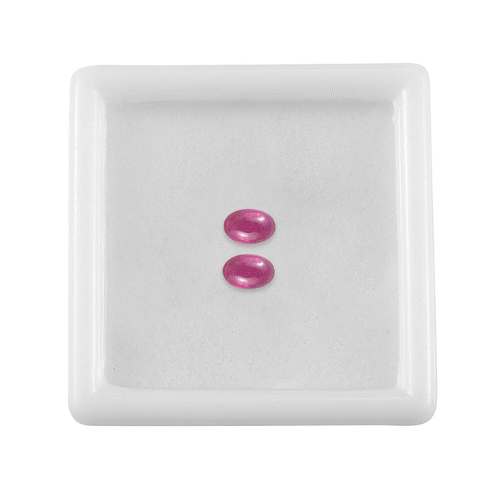 Set Of 2 Fissure Filled Ruby Oval Cut Cut 6X4 mm Gemstone, 1.34 Ct 8499661 2