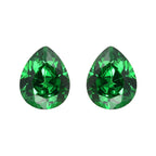Set Of 2 Green Cubic Zirconia Pear 5X4 mm Gemstone, 1.01 Ct