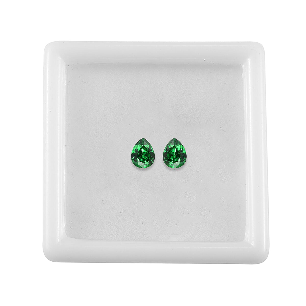 Set Of 2 Green Cubic Zirconia Pear 5X4 mm Gemstone, 1.01 Ct 8505914 3