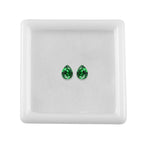 Set Of 2 Green Cubic Zirconia Pear 5X4 mm Gemstone, 1.01 Ct