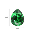 Set Of 2 Green Cubic Zirconia Pear 5X4 mm Gemstone, 1.01 Ct