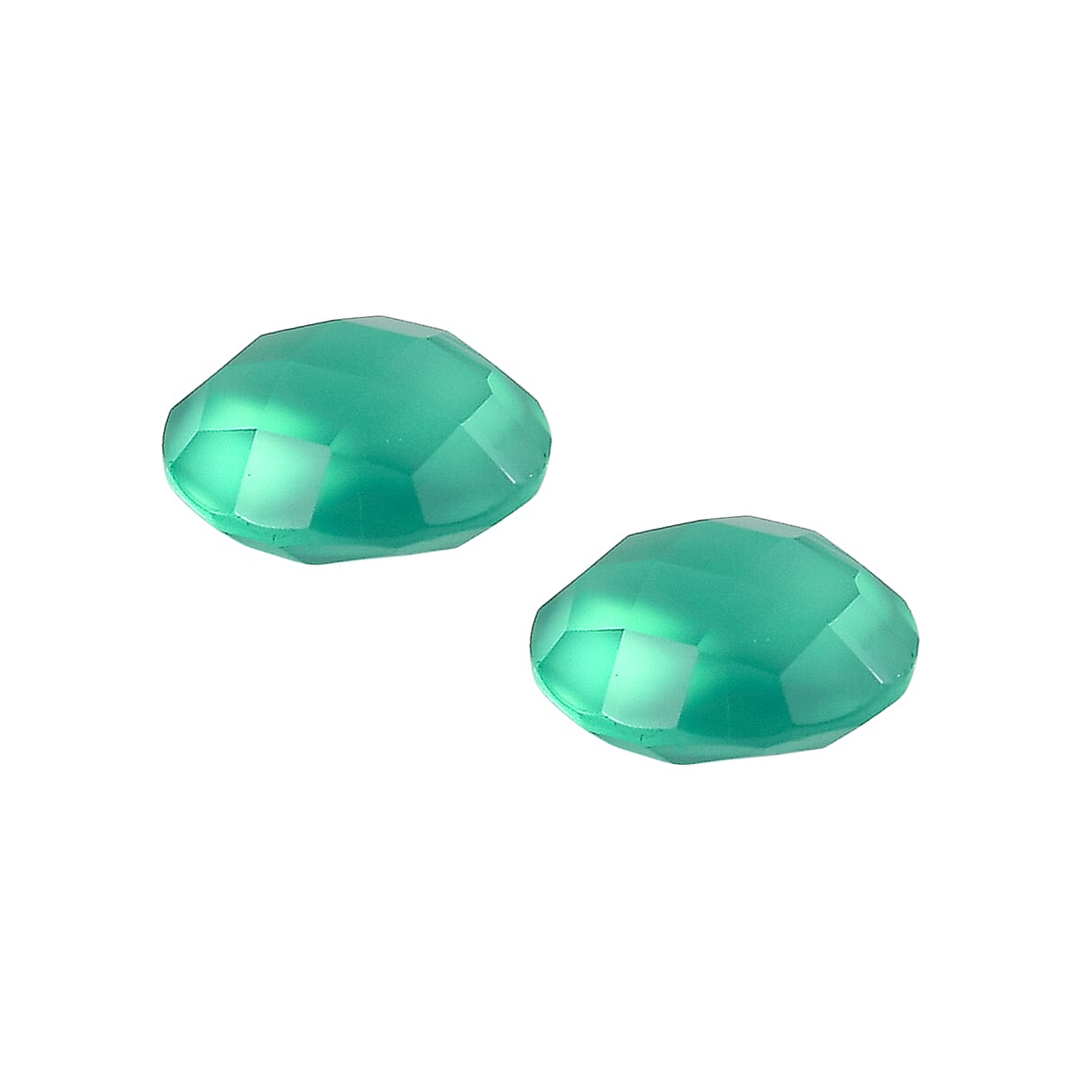 Set Of 2 Green Onyx Round 8 mm Gemstone, 2.99 Ct V32514629 2