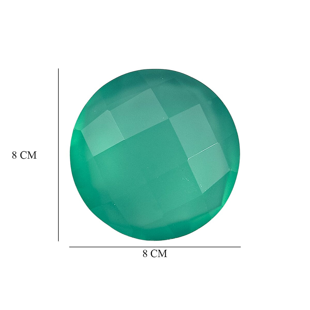 Set Of 2 Green Onyx Round 8 mm Gemstone, 2.99 Ct