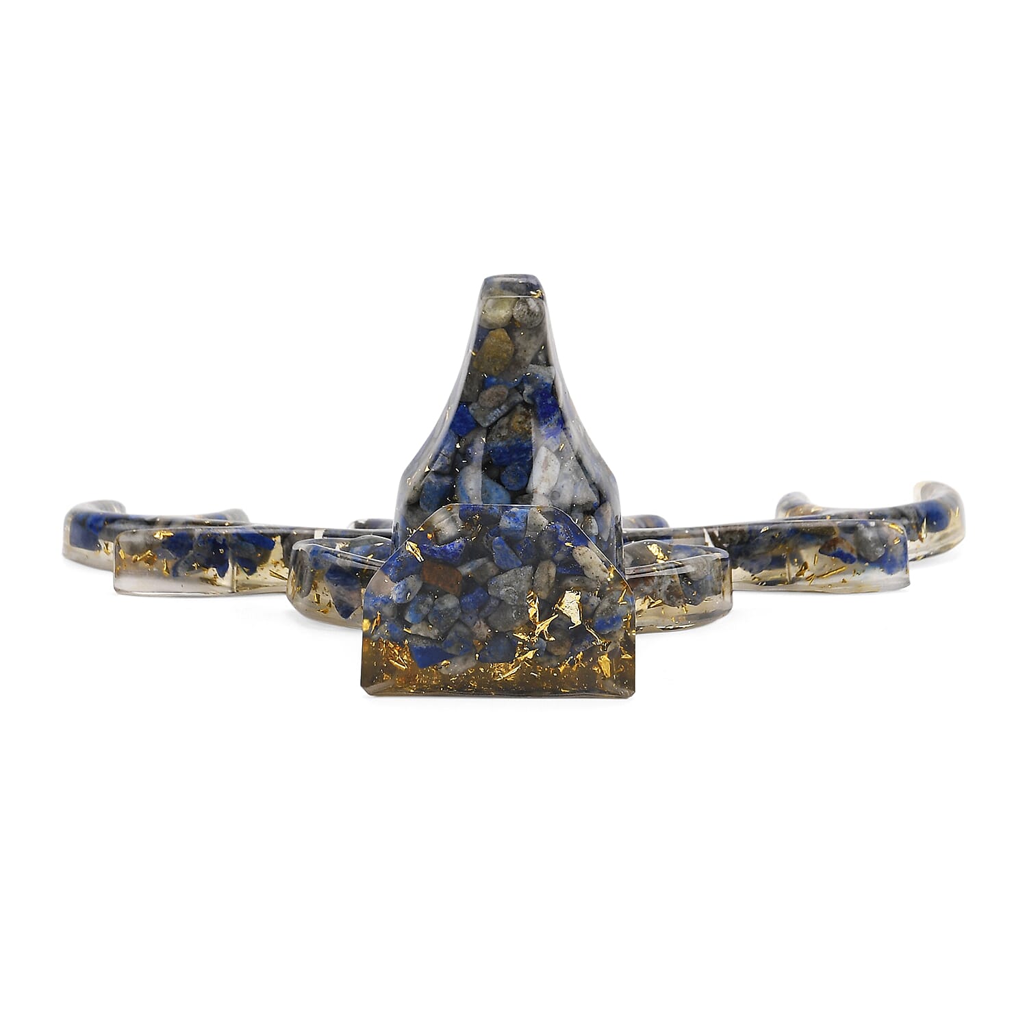 Set Of 2 - Lapis Lazuli, Resin Reindeer Christmas Decor &amp; Lapis Lazuli Mini Reindeer Necklace (Size 28 Adjustable) 8255288 10