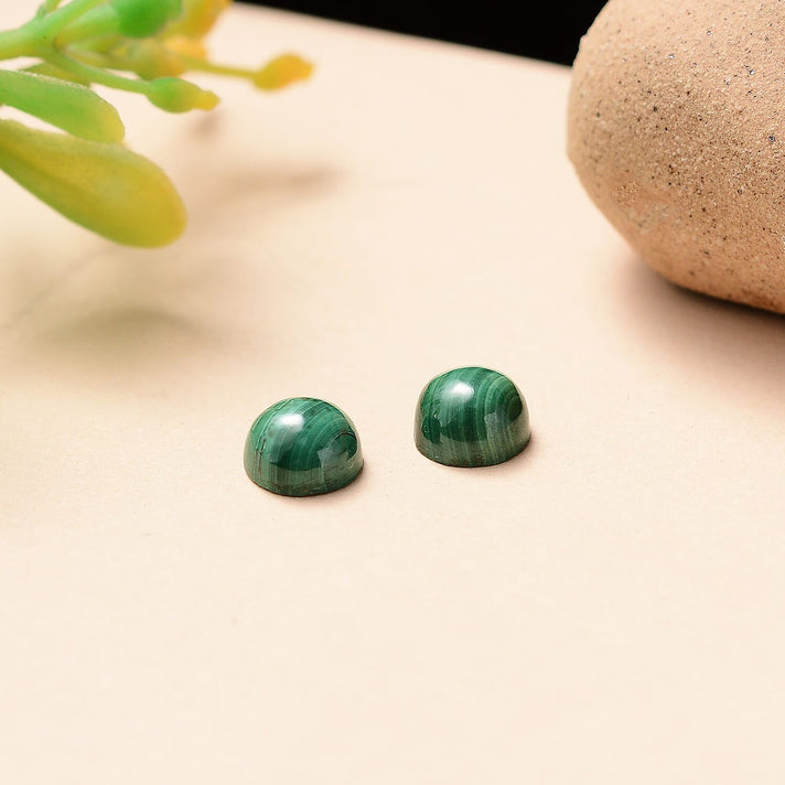 Set Of 2 Malachite Round 5.25 mm Gemstone, 1.37 Ct 8511650 2