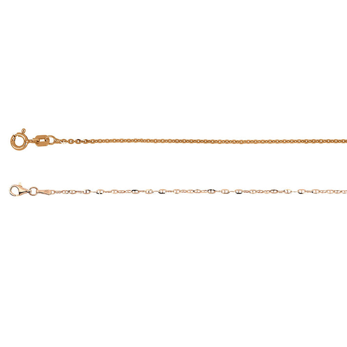 Set Of 2 - Necklaces  (Size - 18) with Spring Ring Clasp in Rose Gold Plated Sterling Silver V32672986 1