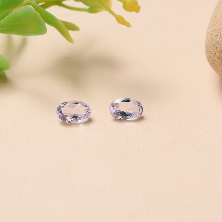 Set Of 2 Pink Amethyst Oval Cut Cut 6X4 mm Gemstone, 0.85 Ct 8511517 2