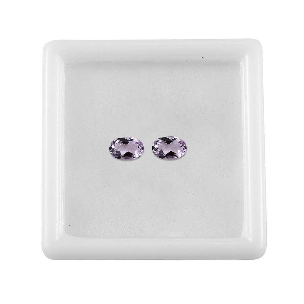 Set Of 2 Pink Amethyst Oval Cut Cut 6X4 mm Gemstone, 0.85 Ct