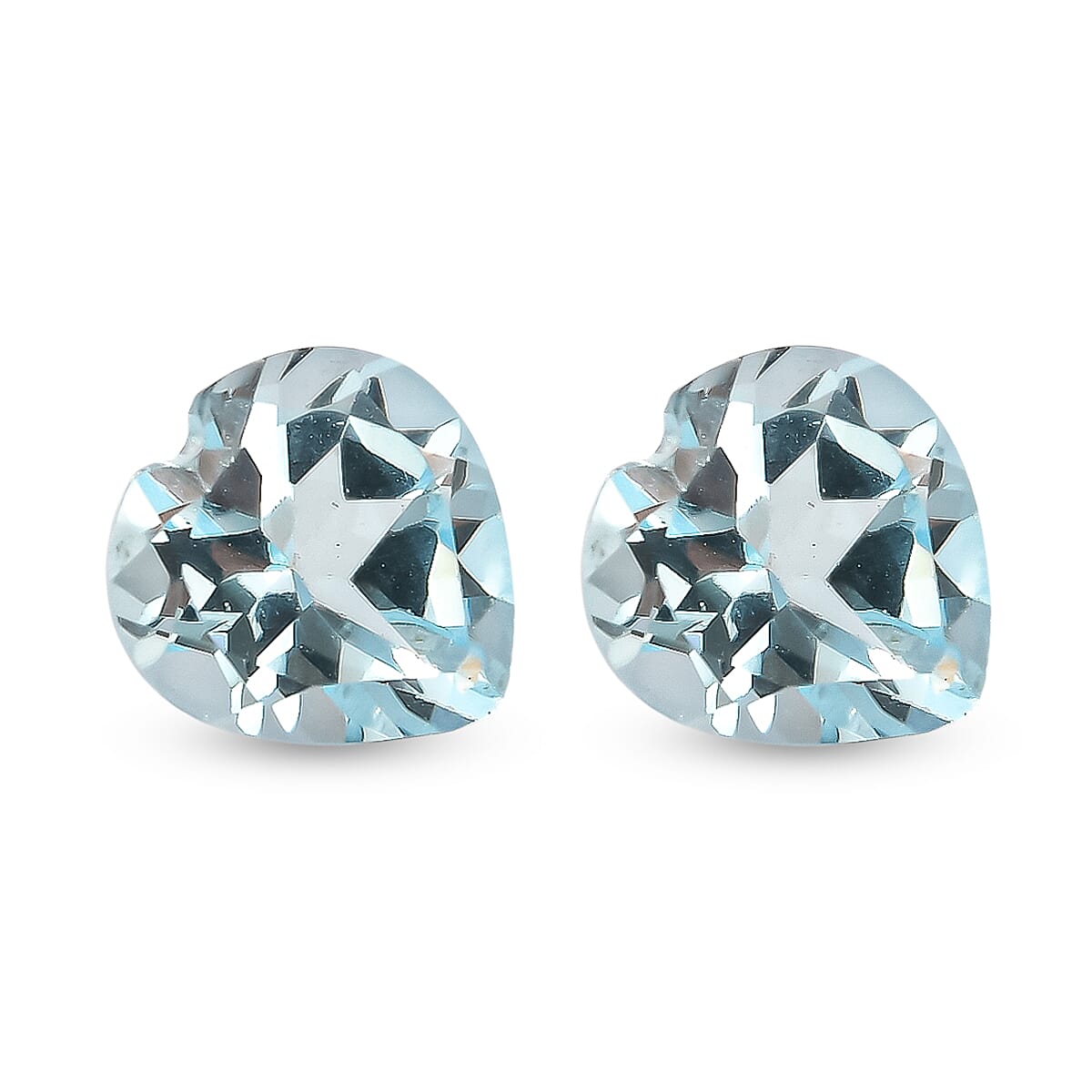 Set Of 2 Skyblue Topaz Heart 6 mm Gemstone, 1.65 Ct 8508168 0