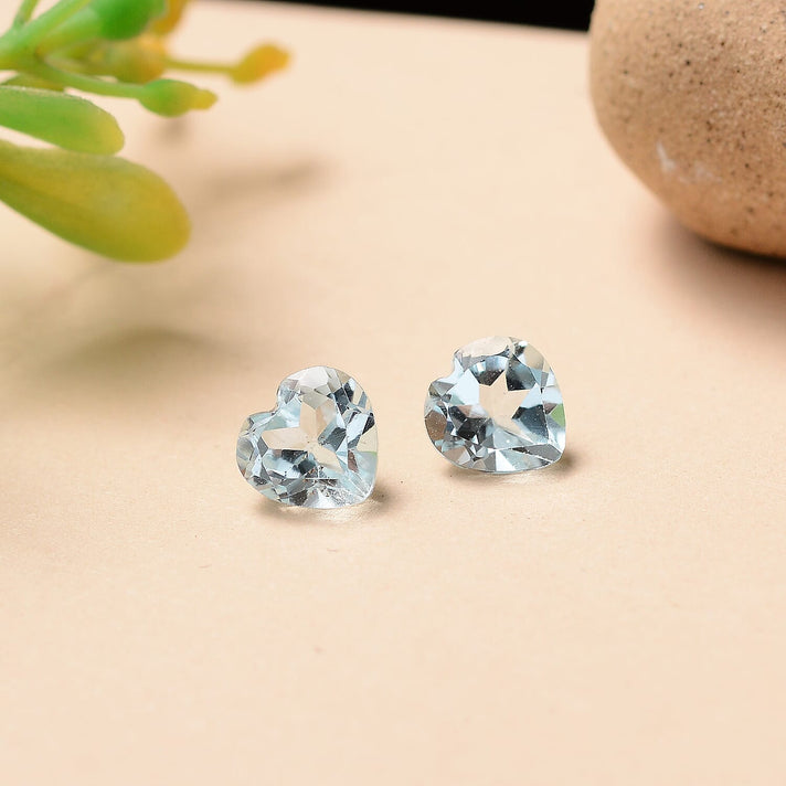 Set Of 2 Skyblue Topaz Heart 6 mm Gemstone, 1.65 Ct 8508168 2