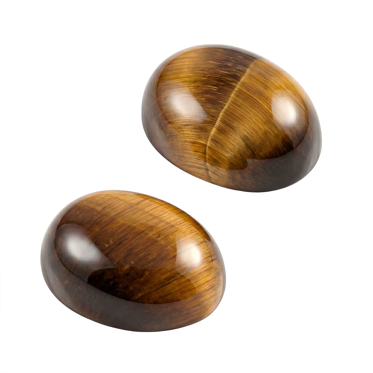 Set Of 2 Tigers Eye Oval Cut Cut 9X7 mm Gemstone, 3.34 Ct 8499533 2