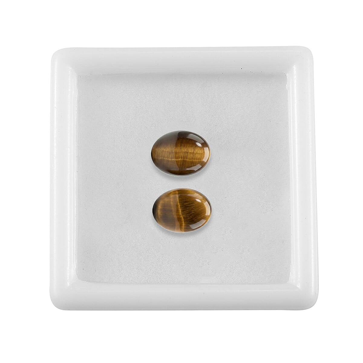 Set Of 2 Tigers Eye Oval Cut Cut 9X7 mm Gemstone, 3.34 Ct 8499533 3