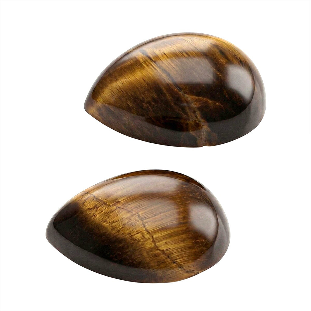 Set Of 2 Tigers Eye Pear 7X5 mm Gemstone, 1.14 Ct