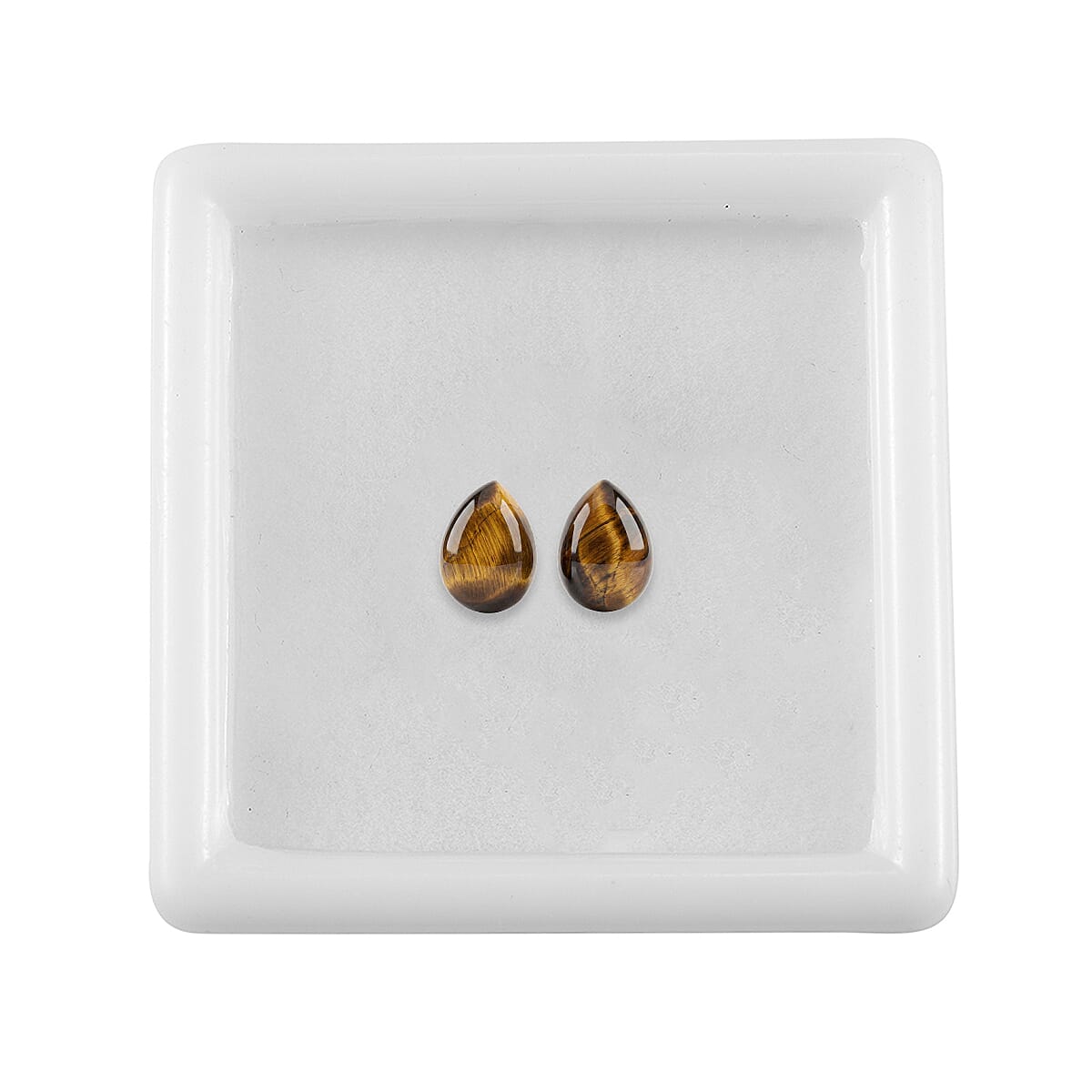 Set Of 2 Tigers Eye Pear 7X5 mm Gemstone, 1.14 Ct 8499534 3