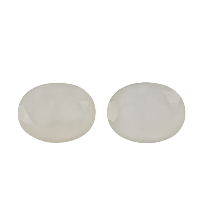 Set Of 2 White Moonstone Oval Cut Cut 9X7 mm Gemstone, 3.15 Ct 8499583 1