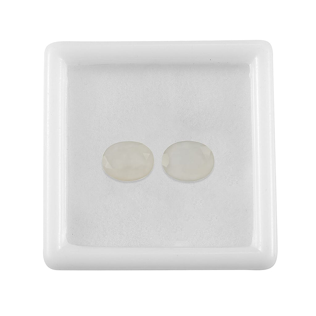 Set Of 2 White Moonstone Oval Cut Cut 9X7 mm Gemstone, 3.15 Ct