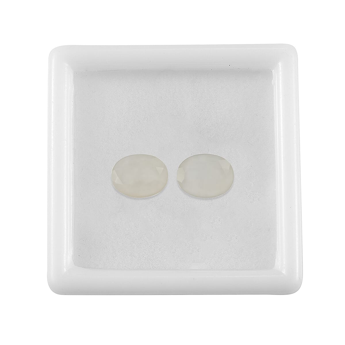 Set Of 2 White Moonstone Oval Cut Cut 9X7 mm Gemstone, 3.15 Ct V32514621 4