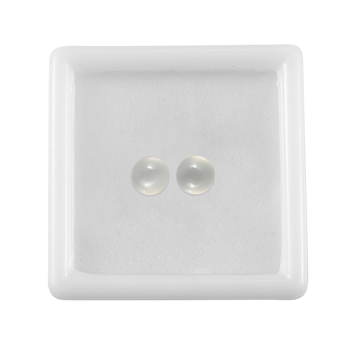 Set Of 2 White Moonstone Round 6 mm Gemstone, 1.97 Ct V32515706 4