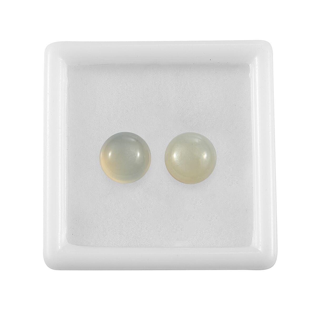 Set Of 2 White Moonstone Round 8 mm Gemstone, 4.74 Ct V32513270 4