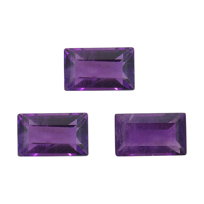Set Of 3 African Amethyst Baguette 5X3 mm Gemstone, 0.78 Ct 8503636 1