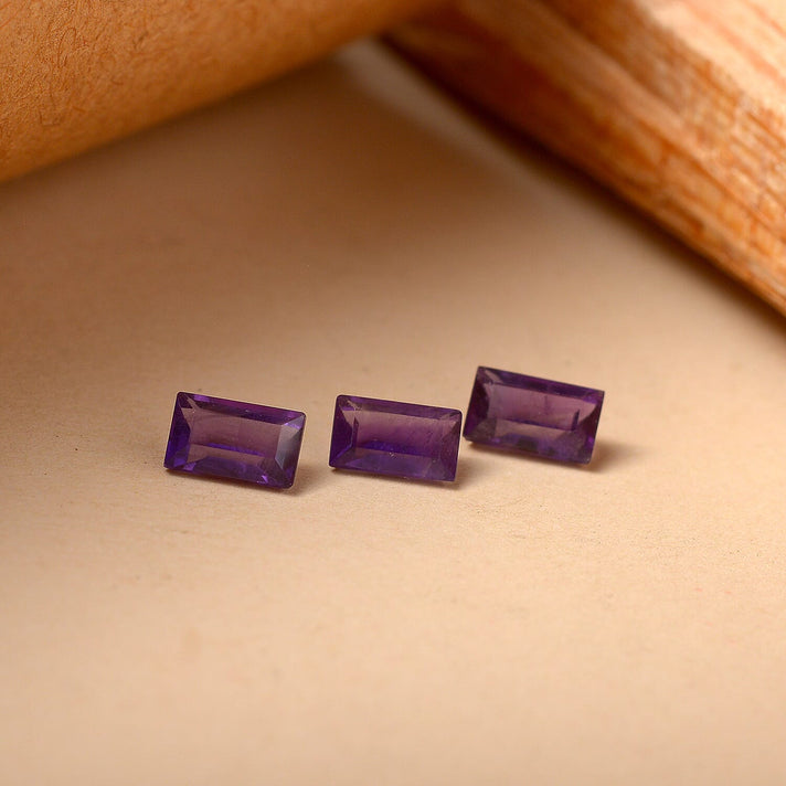 Set Of 3 African Amethyst Baguette 5X3 mm Gemstone, 0.78 Ct 8503636 2