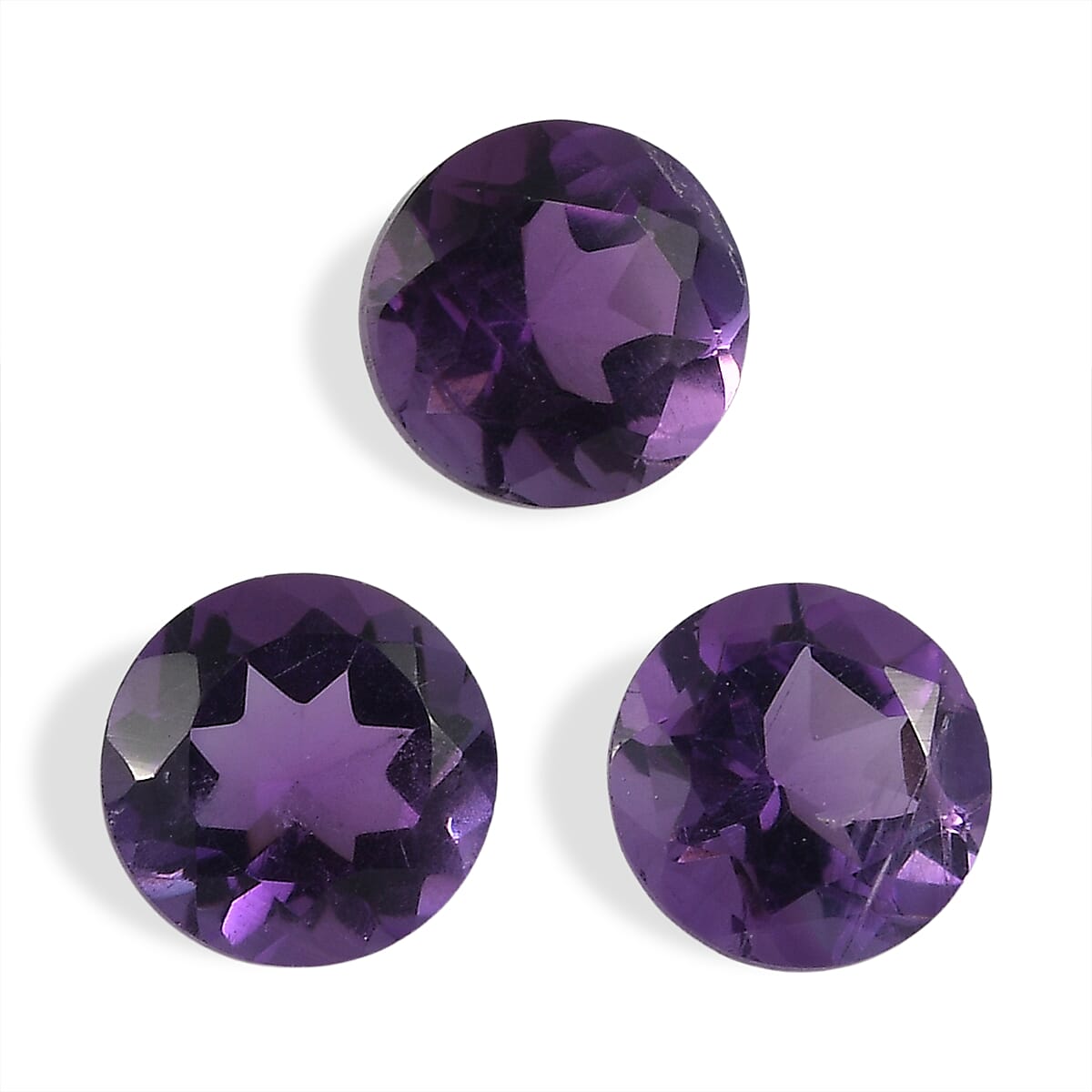 Set Of 3 African Amethyst Round 4 mm Gemstone, 0.70 Ct 8511484 0