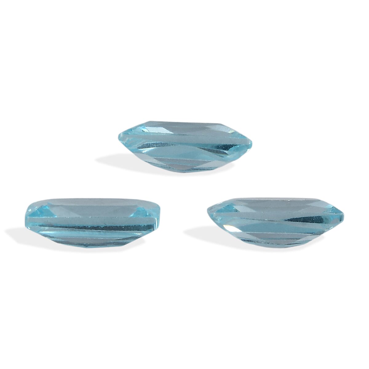 Set Of 3 Aqua Cubic Zirconia Baguette 6X3 mm Gemstone, 1.64 Ct V32514612 3