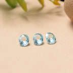 Set Of 3 Aqua Cubic Zirconia Oval Cut Cut 5X4 mm Gemstone, 1.67 Ct