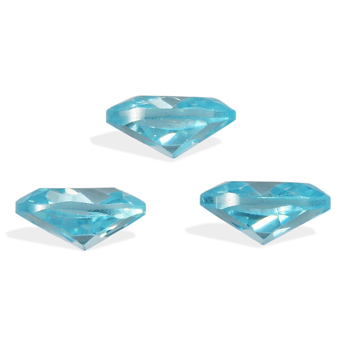 Set Of 3 Aqua Cubic Zirconia Oval Cut Cut 5X4 mm Gemstone, 1.67 Ct V32490695 3