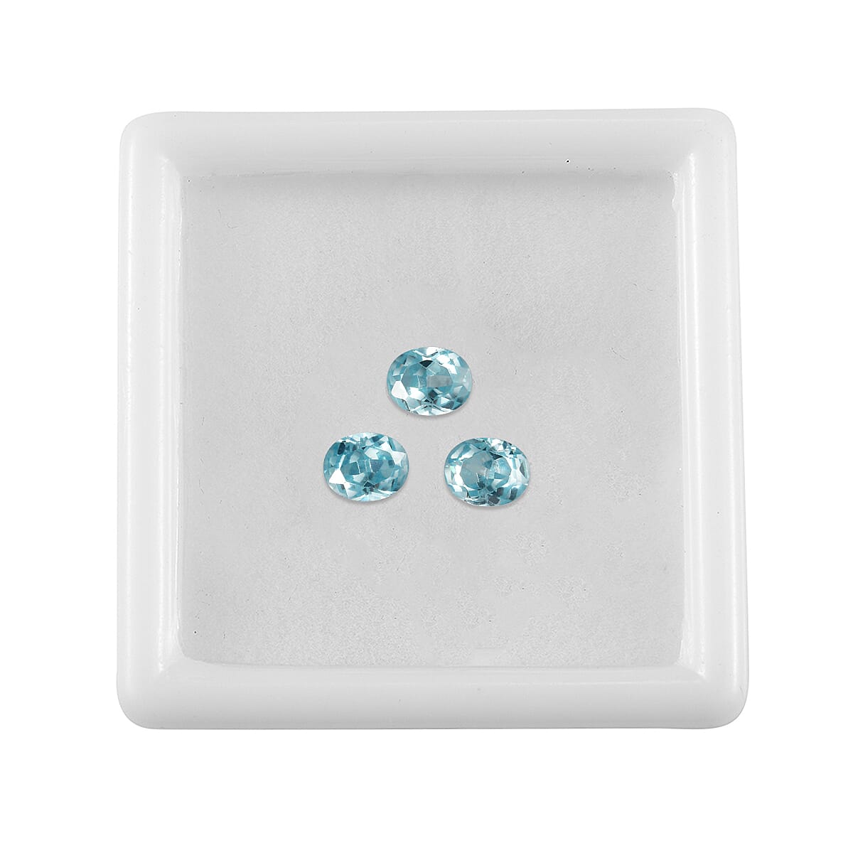 Set Of 3 Aqua Cubic Zirconia Oval Cut Cut 5X4 mm Gemstone, 1.67 Ct V32490695 4