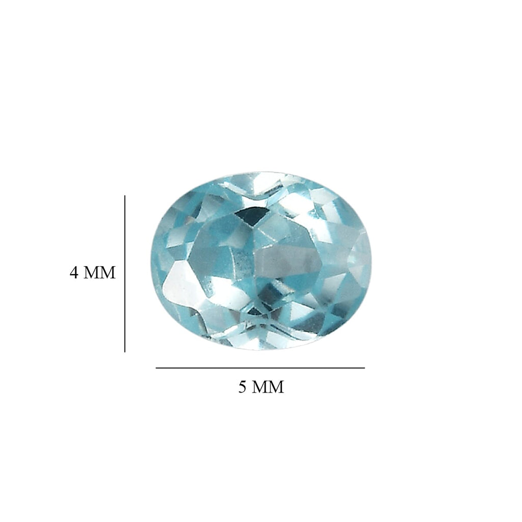 Set Of 3 Aqua Cubic Zirconia Oval Cut Cut 5X4 mm Gemstone, 1.67 Ct