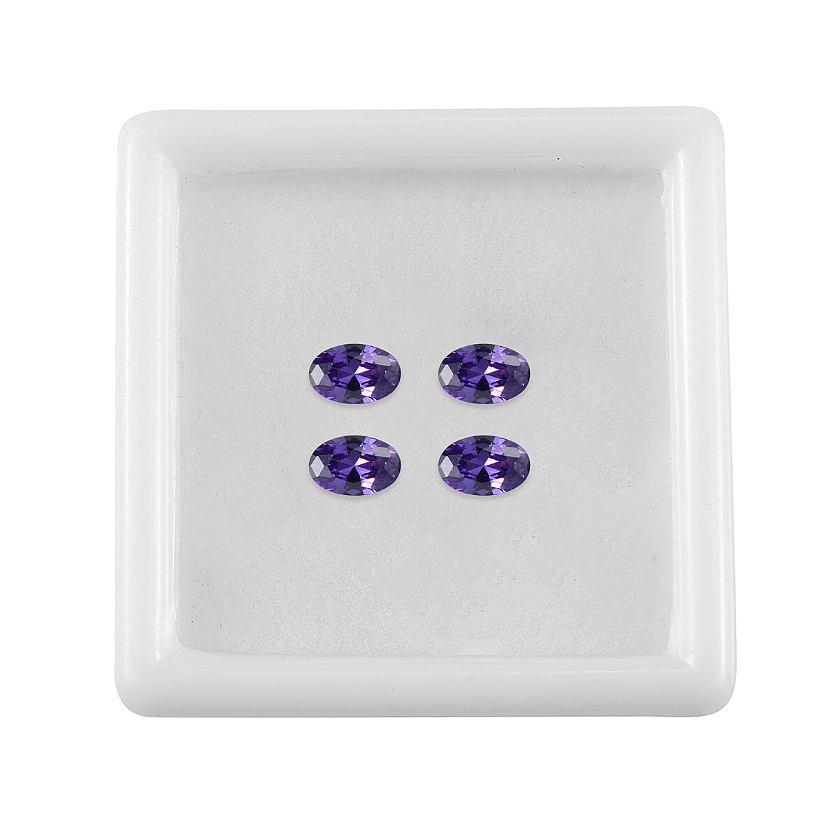 Set Of 3 Blue Cubic Zirconia Oval Cut Cut 6X4 mm Gemstone, 2.06 Ct 8499467 2