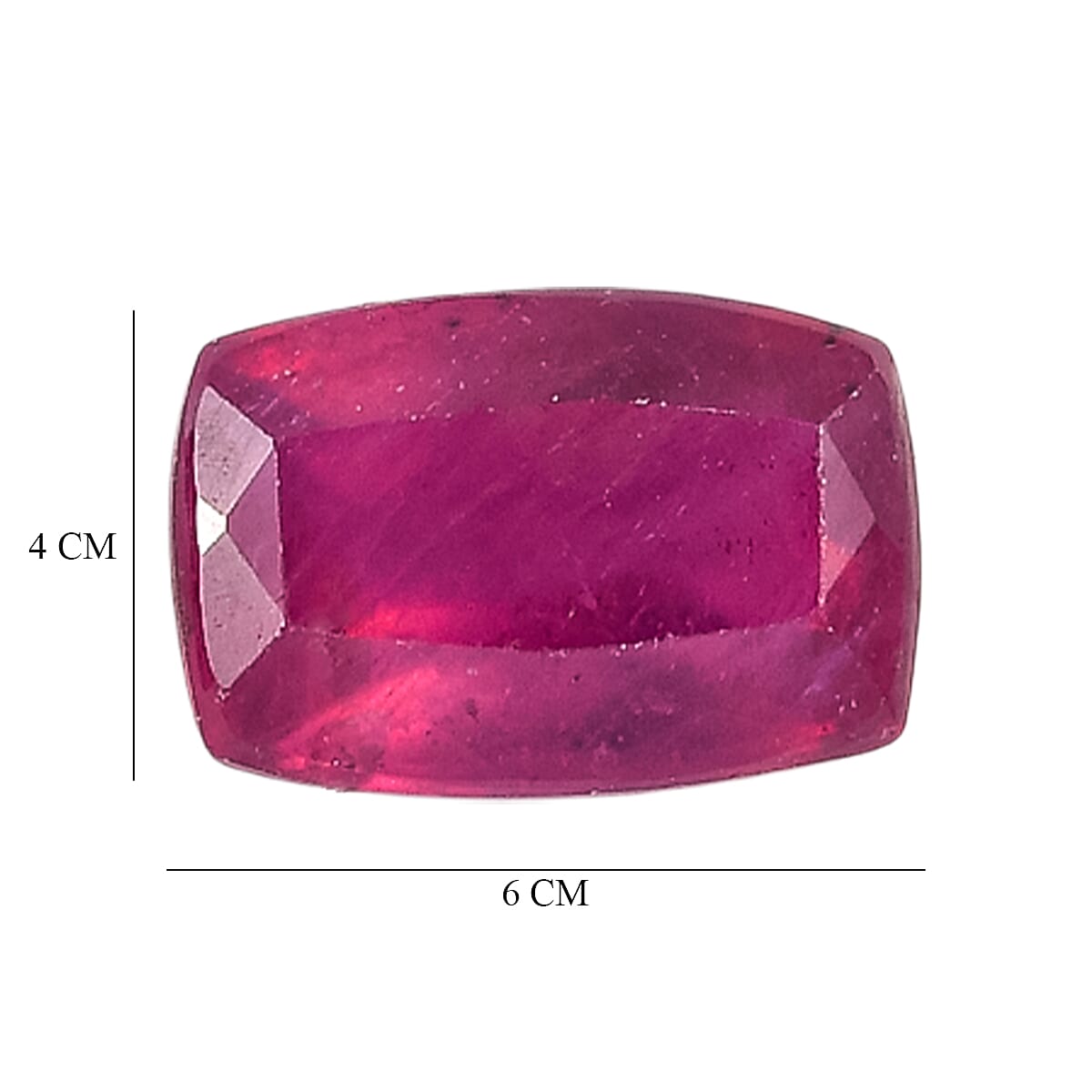 Set Of 3 Fissure Filled Ruby Cushion Cut 6X4 mm Gemstone, 2.39 Ct 8502056 4