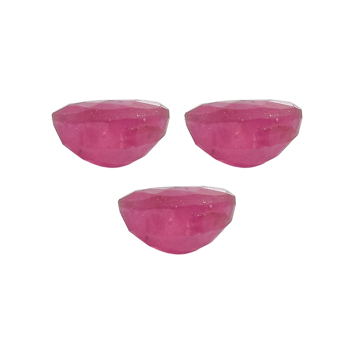 Set Of 3 Fissure Filled Ruby Oval Cut Cut 5X3 mm Gemstone, 1.09 Ct V32515197 3