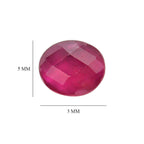 Set Of 3 Fissure Filled Ruby Oval Cut Cut 5X4 mm Gemstone, 1.28 Ct