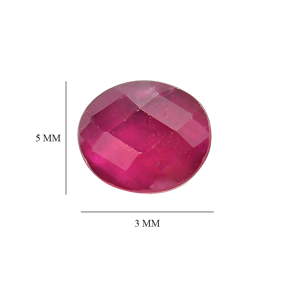 Set Of 3 Fissure Filled Ruby Oval Cut Cut 5X4 mm Gemstone, 1.28 Ct V32635924 5