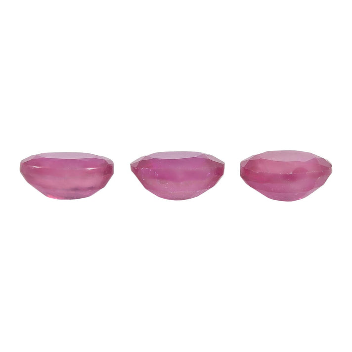 Set Of 3 Fissure Filled Ruby Oval Cut Cut 5X4 mm Gemstone, 1.68 Ct 8499660 2